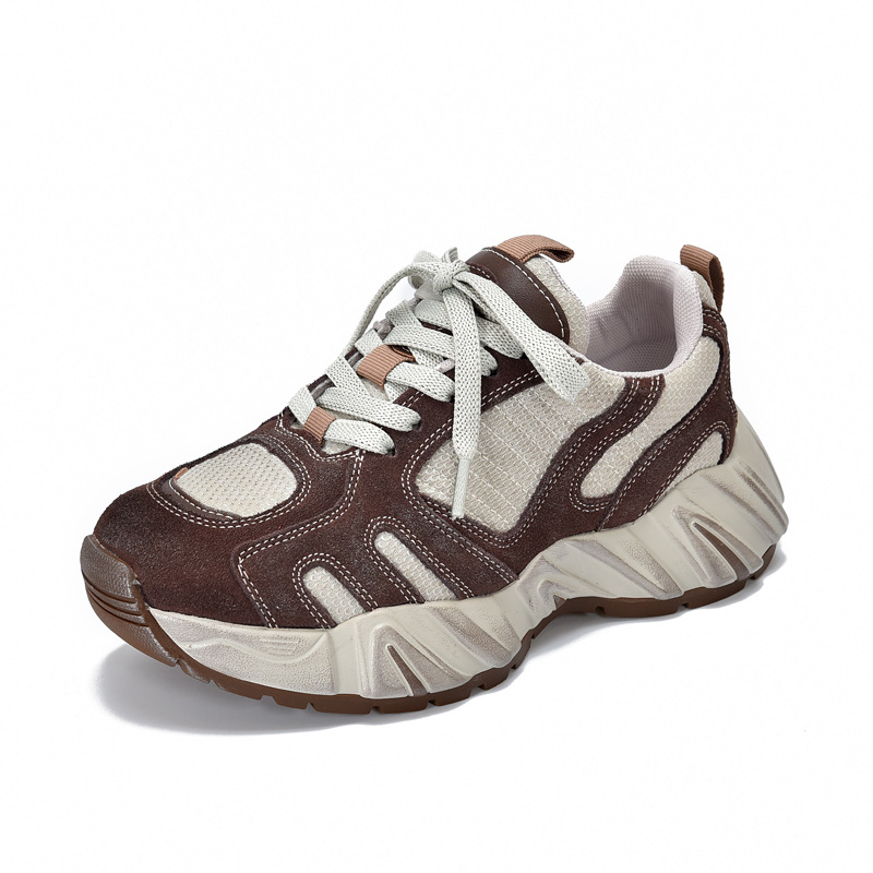 Ethnic Fashion Women - 4.5cm Air Mesh Suede Genuine Leather