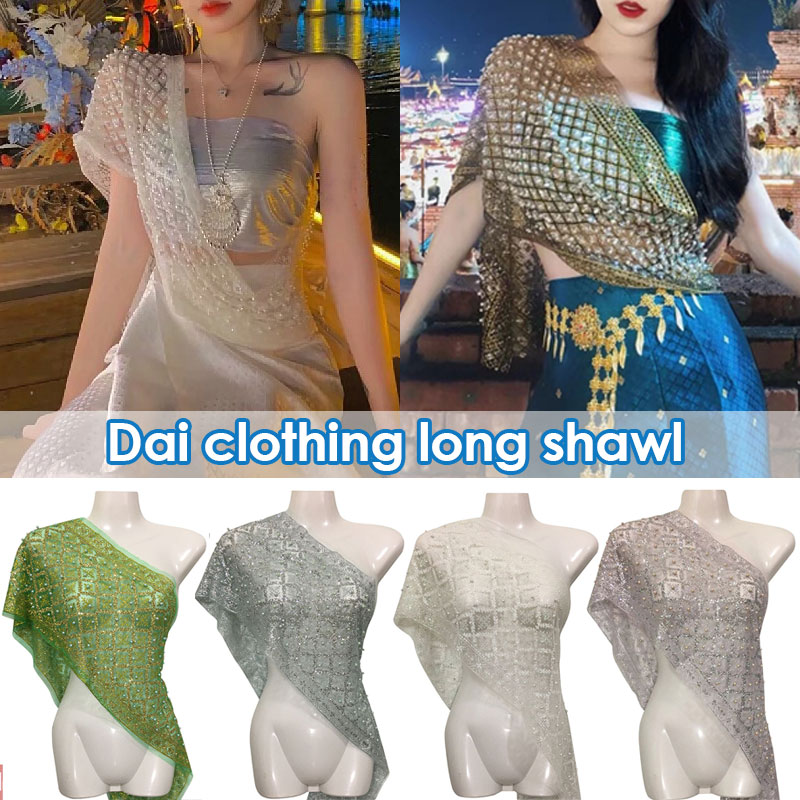 Batik Sarong Wrap - Thailand Traditional Costume Women's Glitter Lace
