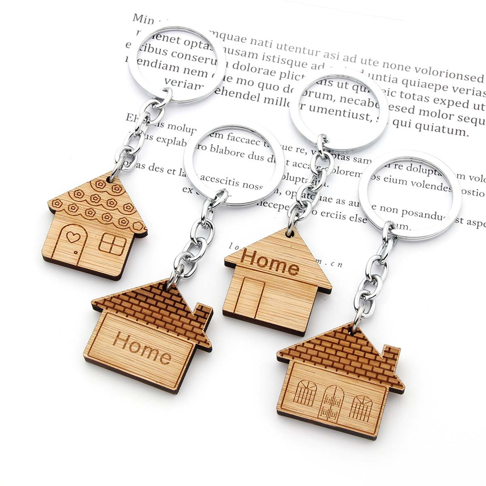 Ethnic Fashion House - Fashion Wooden House Key Chain Home