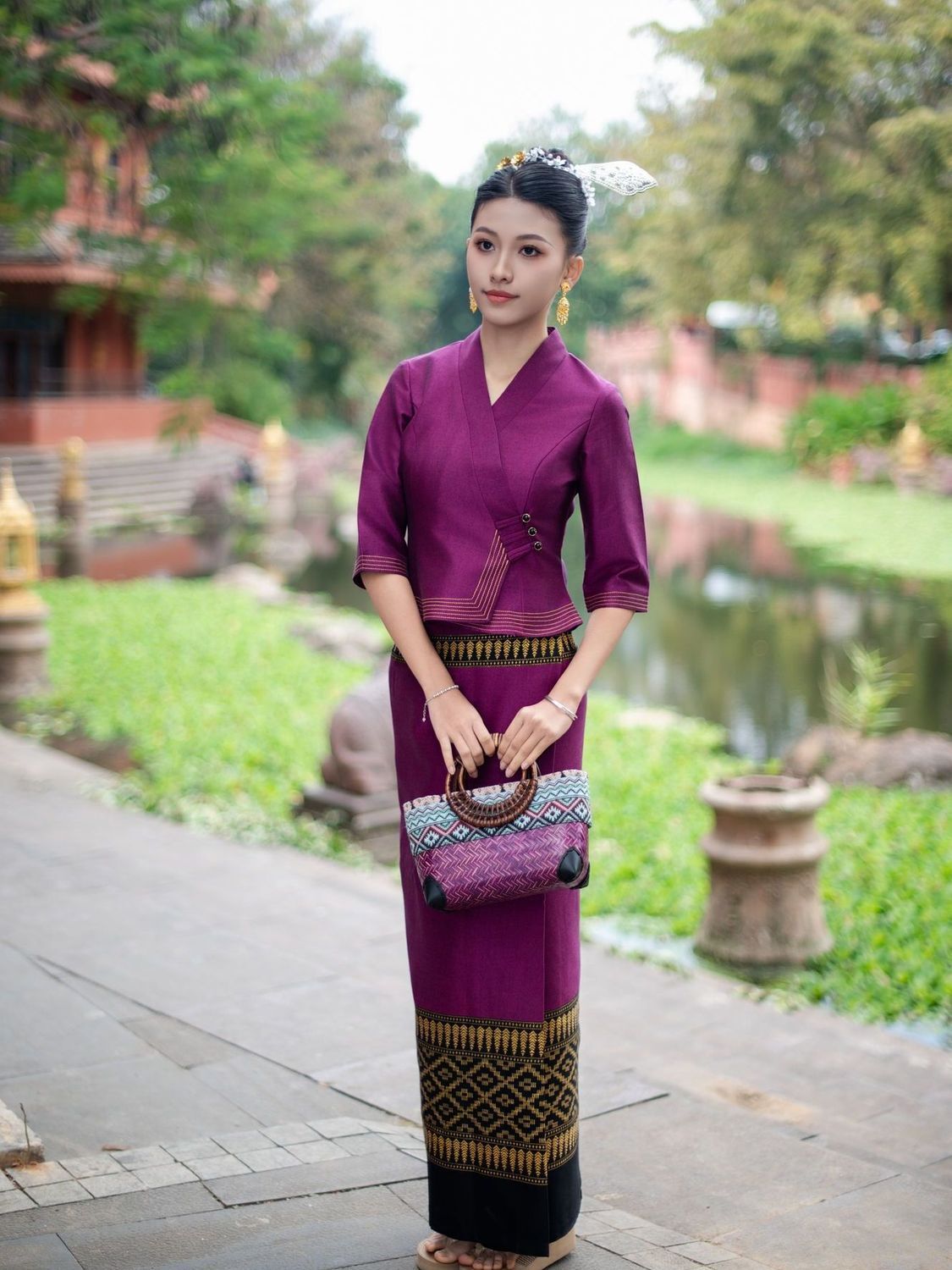 2pcs Thailand Myanmar Long-gyi - مراجعة Batik Sarong Wrap وسعره