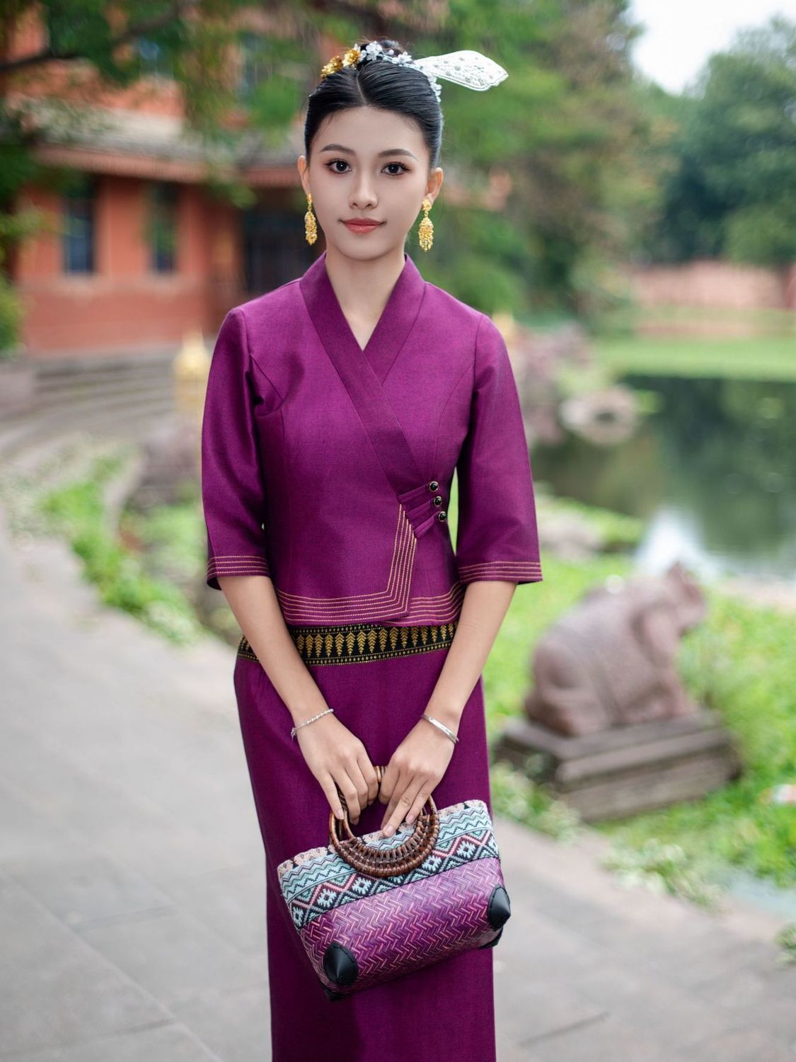 2pcs Thailand Myanmar Long-gyi - مراجعة Batik Sarong Wrap وسعره