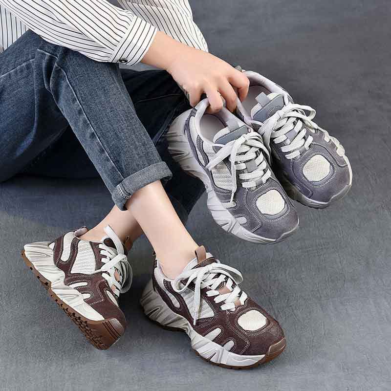 4.5cm Air Mesh Suede Genuine L - مراجعة Ethnic Fashion Women وسعره