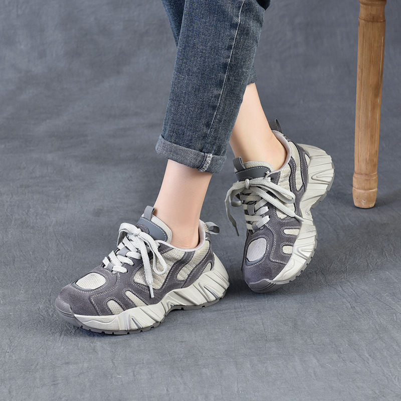 4.5cm Air Mesh Suede Genuine L - مراجعة Ethnic Fashion Women وسعره