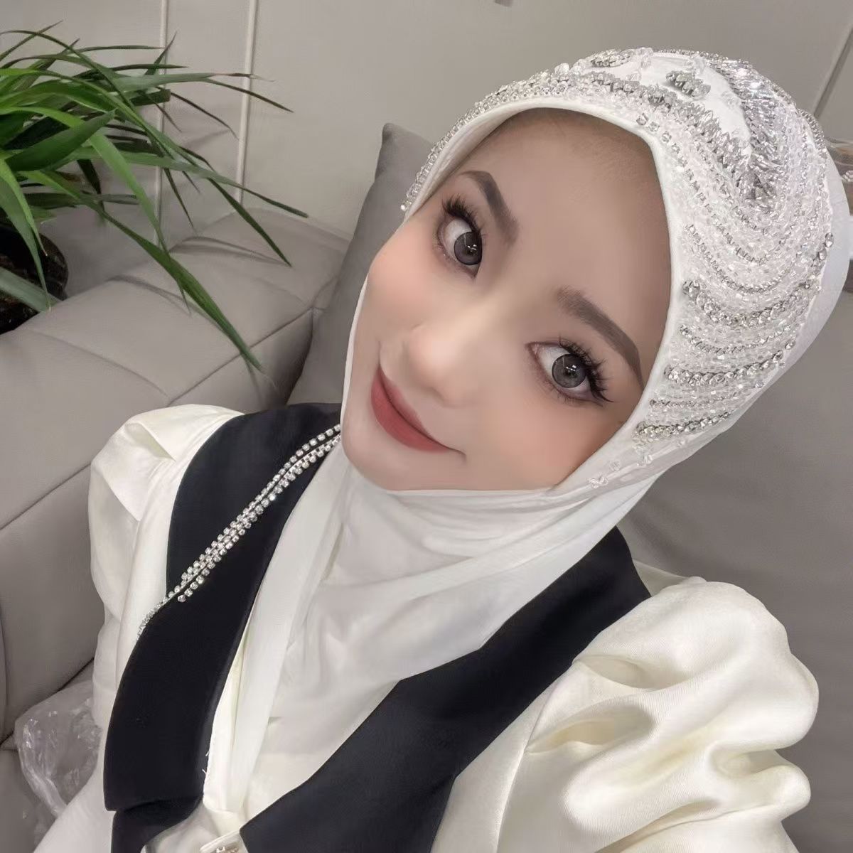 Luxury Hat Hijab Pink Scarf wi - مراجعة Ethnic Fashion Women وسعره