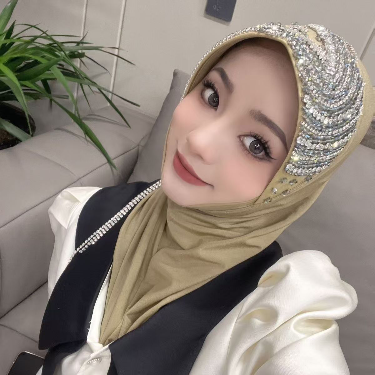 Luxury Hat Hijab Pink Scarf wi - مراجعة Ethnic Fashion Women وسعره