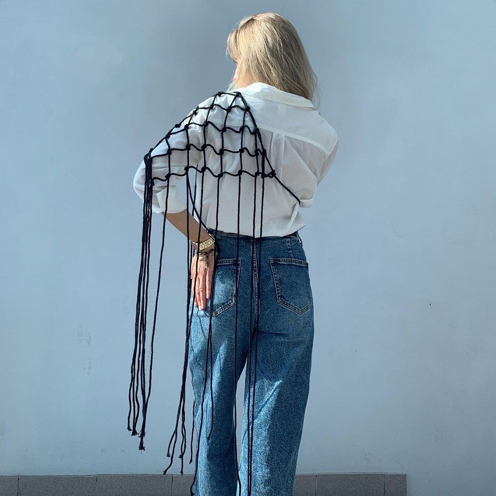 Bohemian Hollow Net Tassel Sca - مراجعة Ethnic Fashion House وسعره