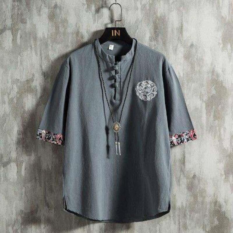 Linen Short Sleeve T-Shirt Men - مراجعة Urban Ethnic Fashion وسعره