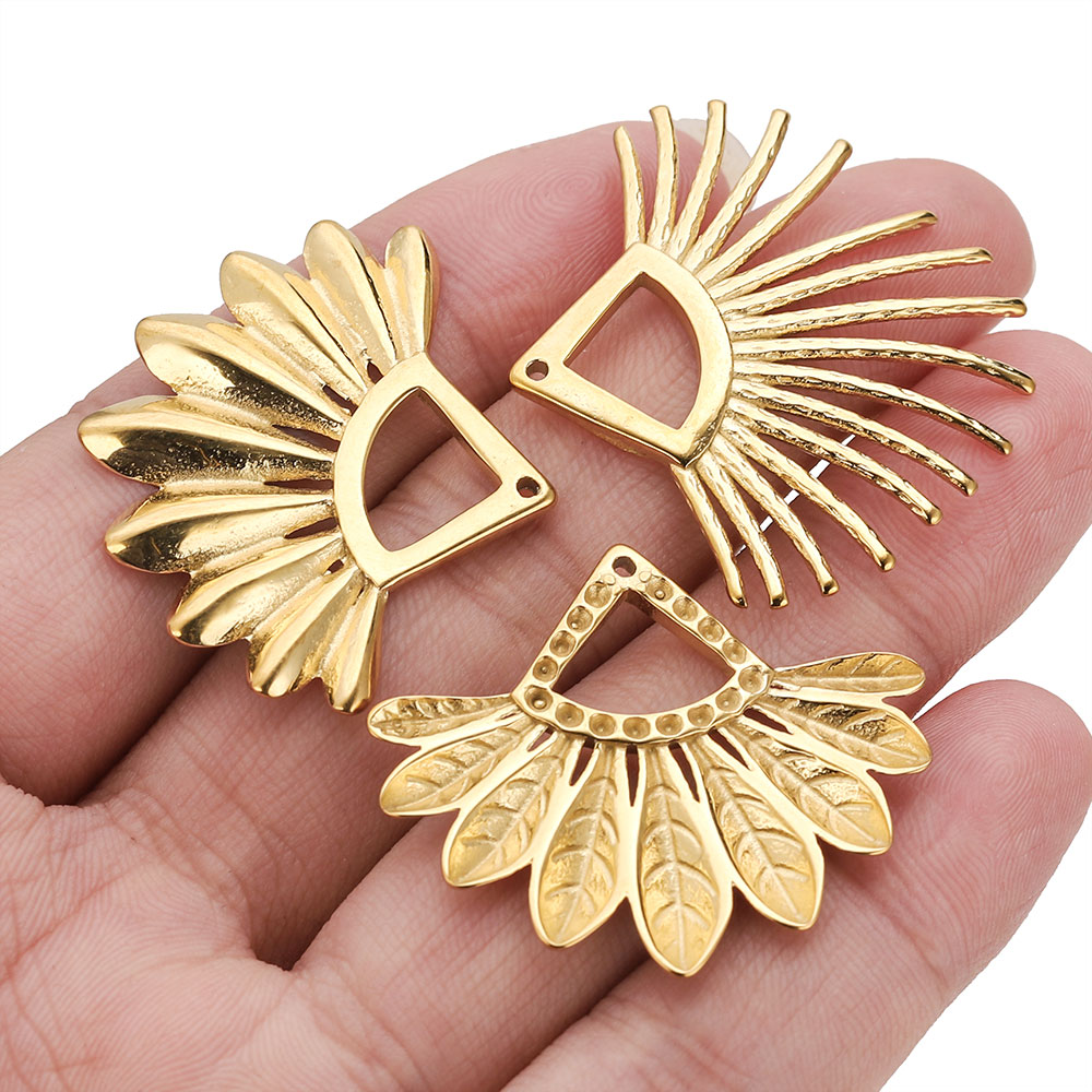 2pcs Stainless Steel Fan Shape - مراجعة Ethnic Fashion Jewellery وسعره