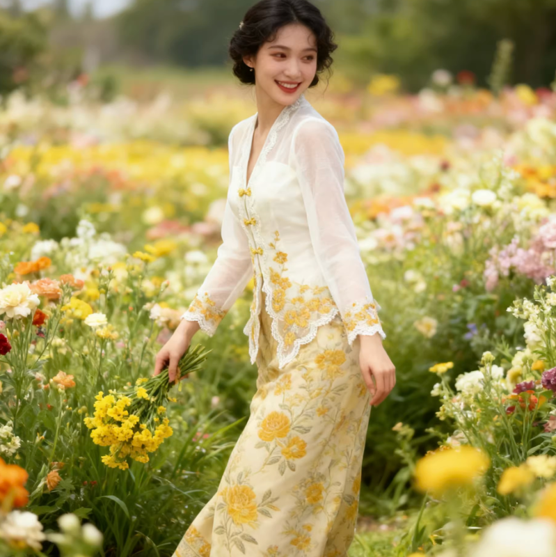 Little Nyonya Clothing Embroid - مراجعة Batik Sarong Wrap وسعره