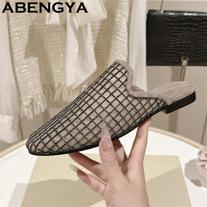 Shiny Lace Mesh Round Toe Flat - مراجعة Ethnic Fashion Women وسعره