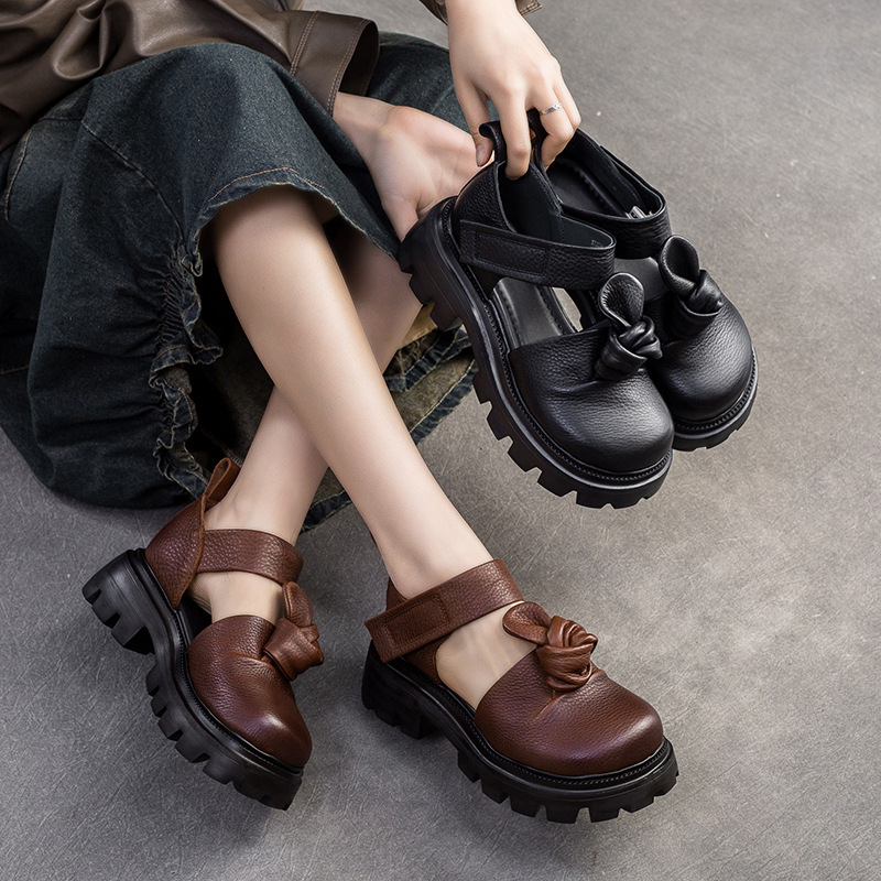 5cm Ethnic Knot Platform Wedge - مراجعة Ethnic Fashion Women وسعره