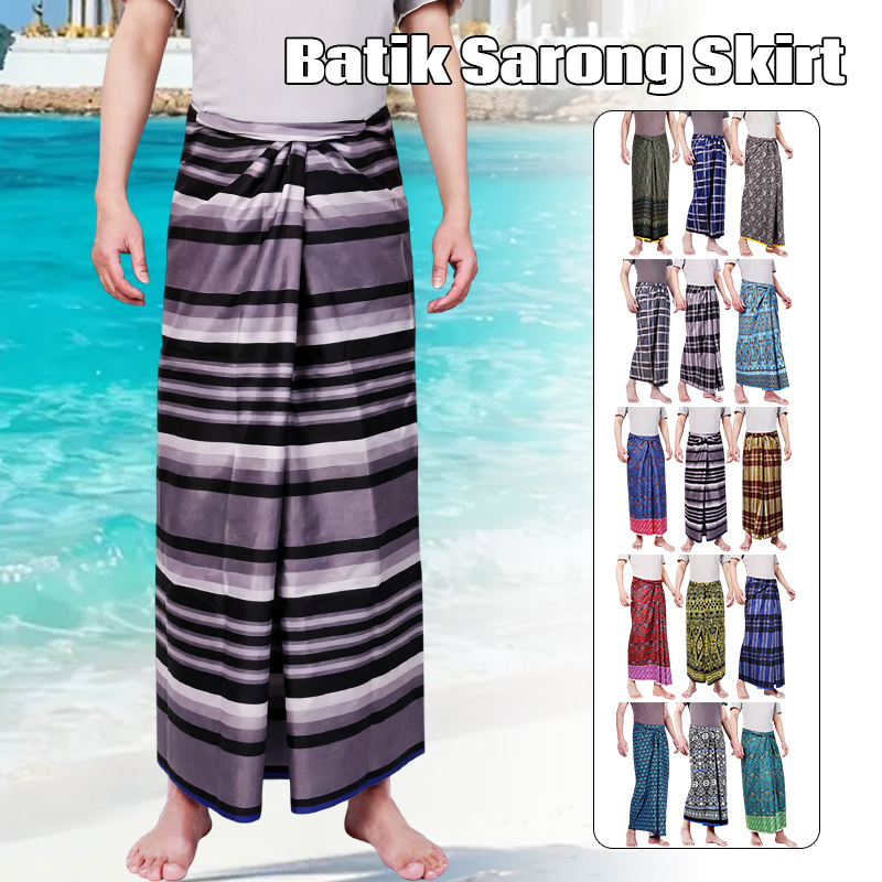 Men Women Batik Sarong Skirt E - مراجعة Batik Sarong Wrap وسعره