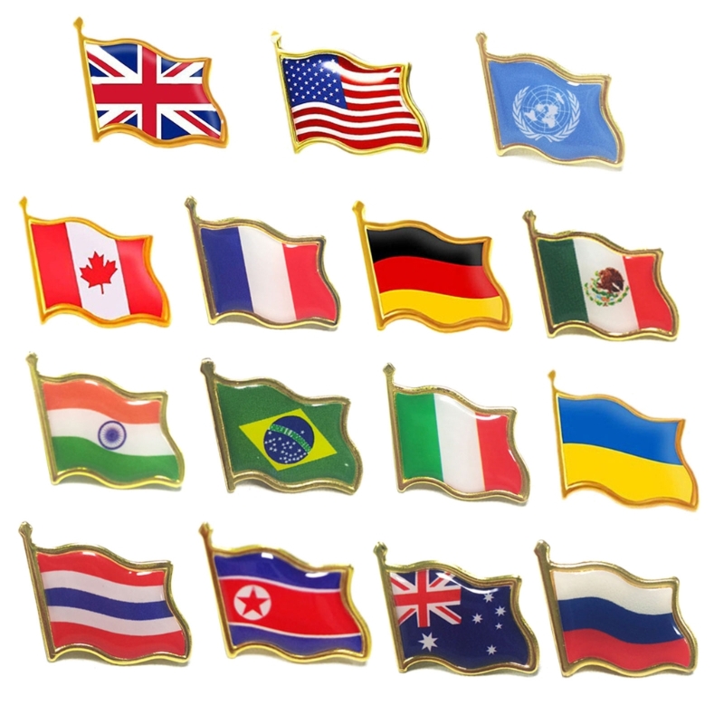 9pcs Country World Flags Brooc - مراجعة Ethnic Fashion World وسعره