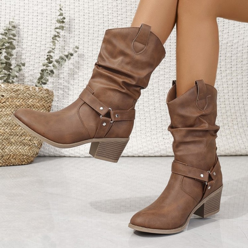 Womens Mid-Calf Boots Retro St - مراجعة Ethnic Fashion Women وسعره
