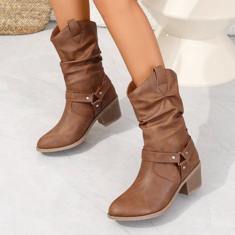 Womens Mid-Calf Boots Retro St - مراجعة Ethnic Fashion Women وسعره